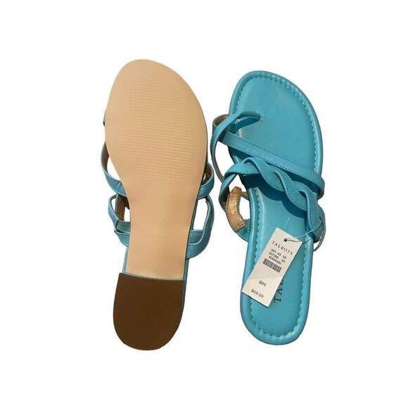 NWT Talbots Womens Turquoise Nappa Leather Gia Twist Sandals Size 8M - Picture 4 of 10
